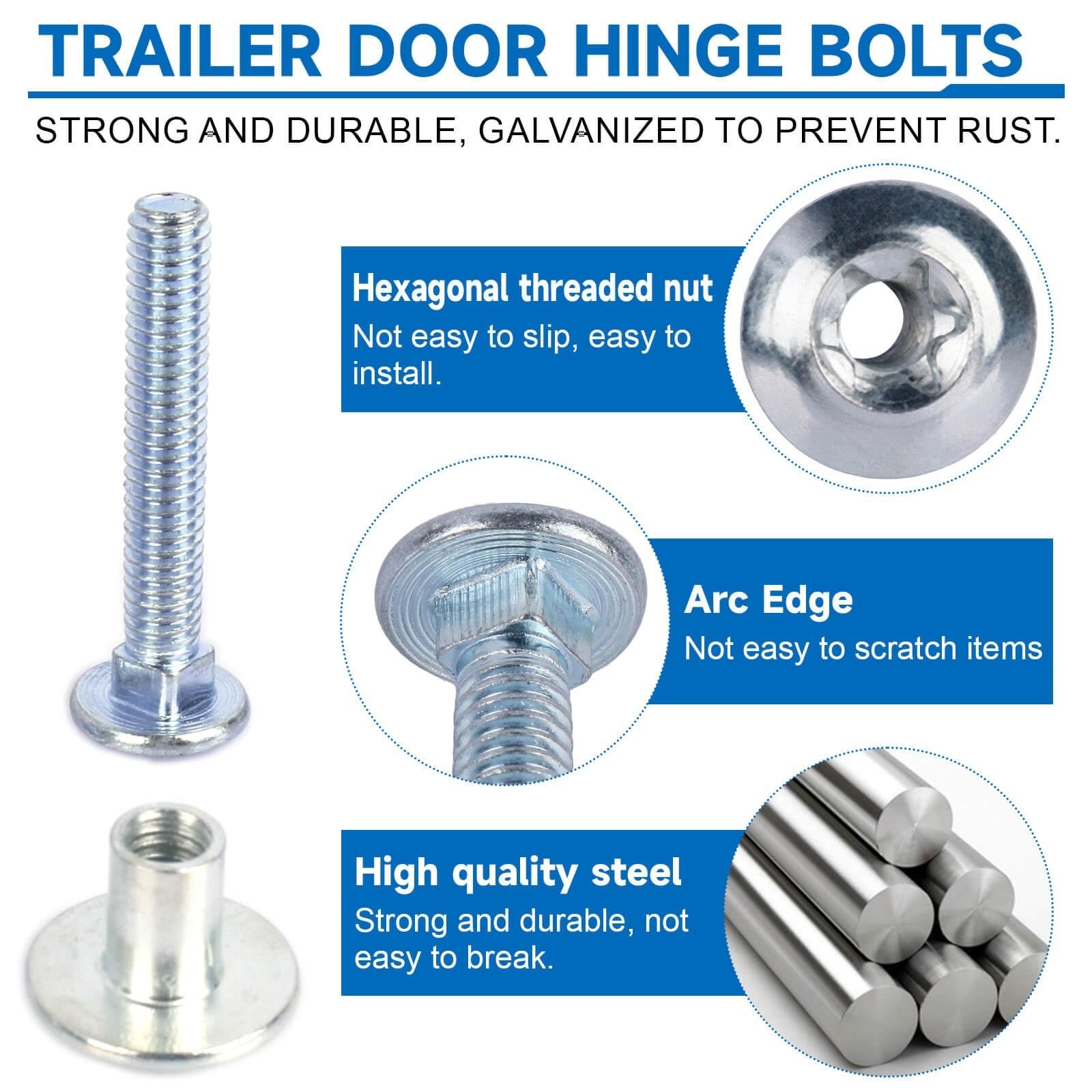 Trailer Hasp Bolt Kit for Trailer Cam Action Hasp