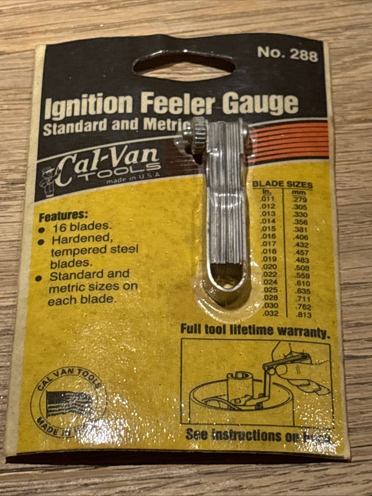New Old Stock Cal Van 288 Ignition Feeler Gauge Set. Standard And Metric. USA .