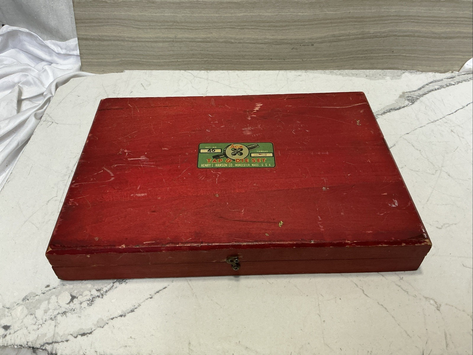 Vintage Ace Henry L Hanson Tap and Die Set Original Wood Case Made in USA Tool