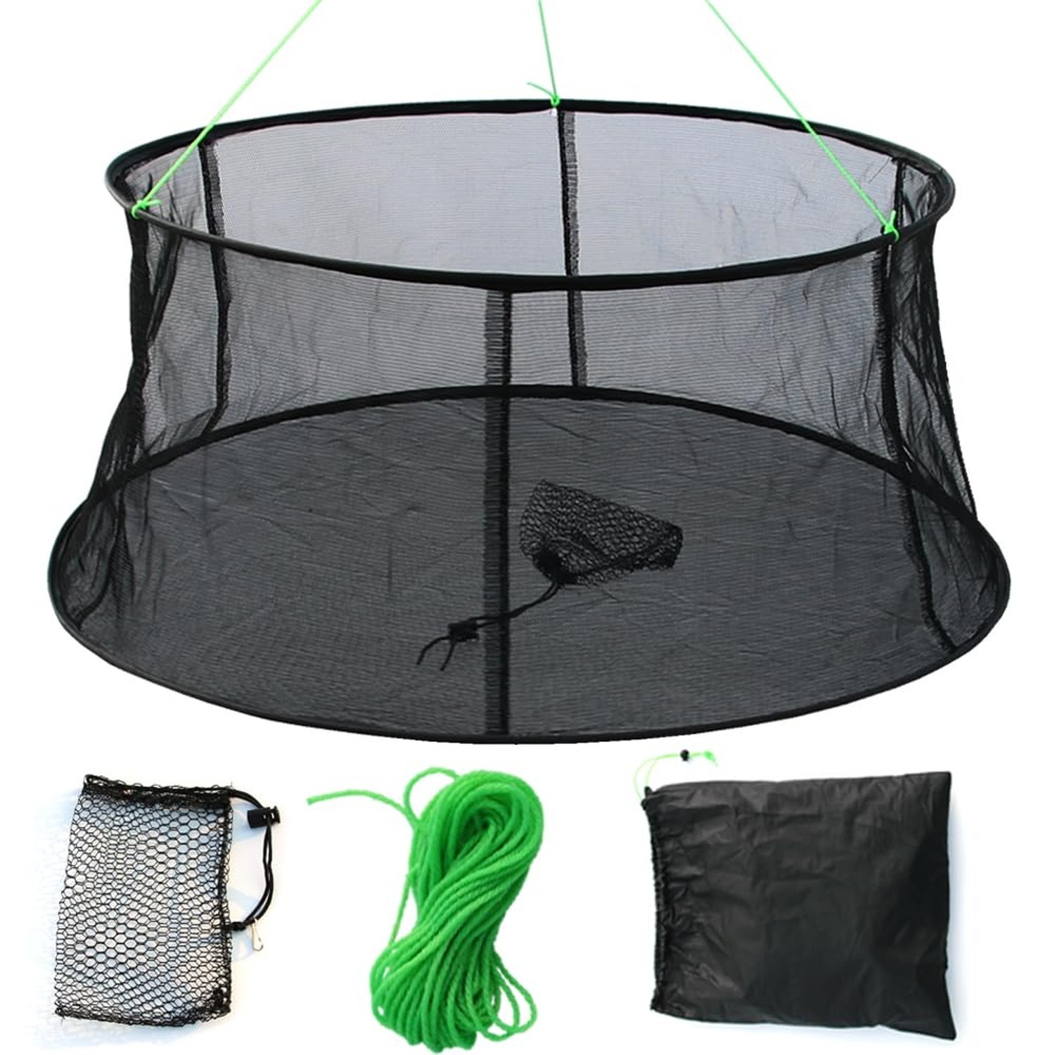 Drasry Fishing Net Trap for Bait Minnow Shrimp Crayfish Foldable Fish Crawdad…