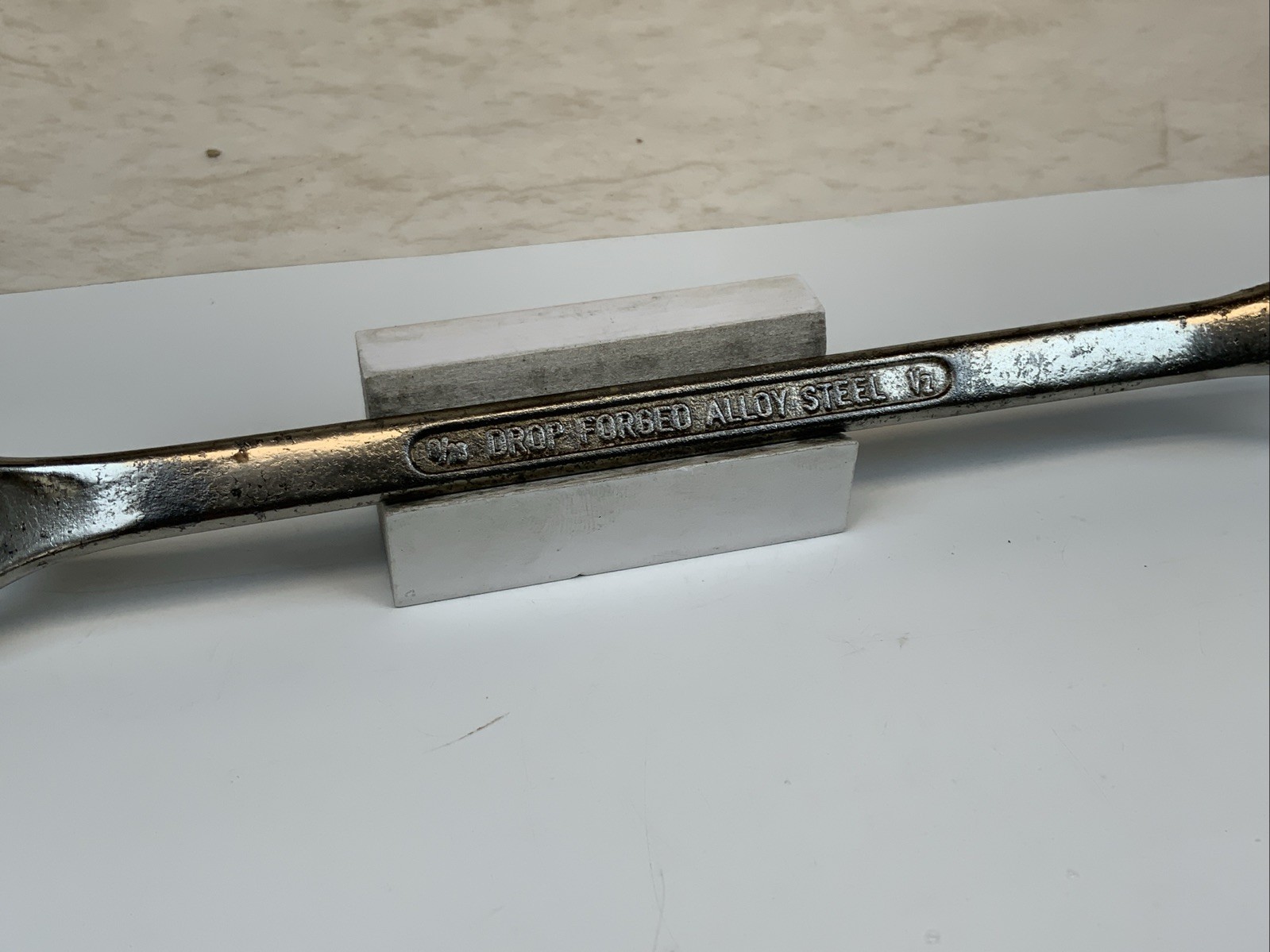 GLOBEMASTER 1/2in. X 9/16in. 12pt SAE Slight Offset Box End Wrench, W. Germany