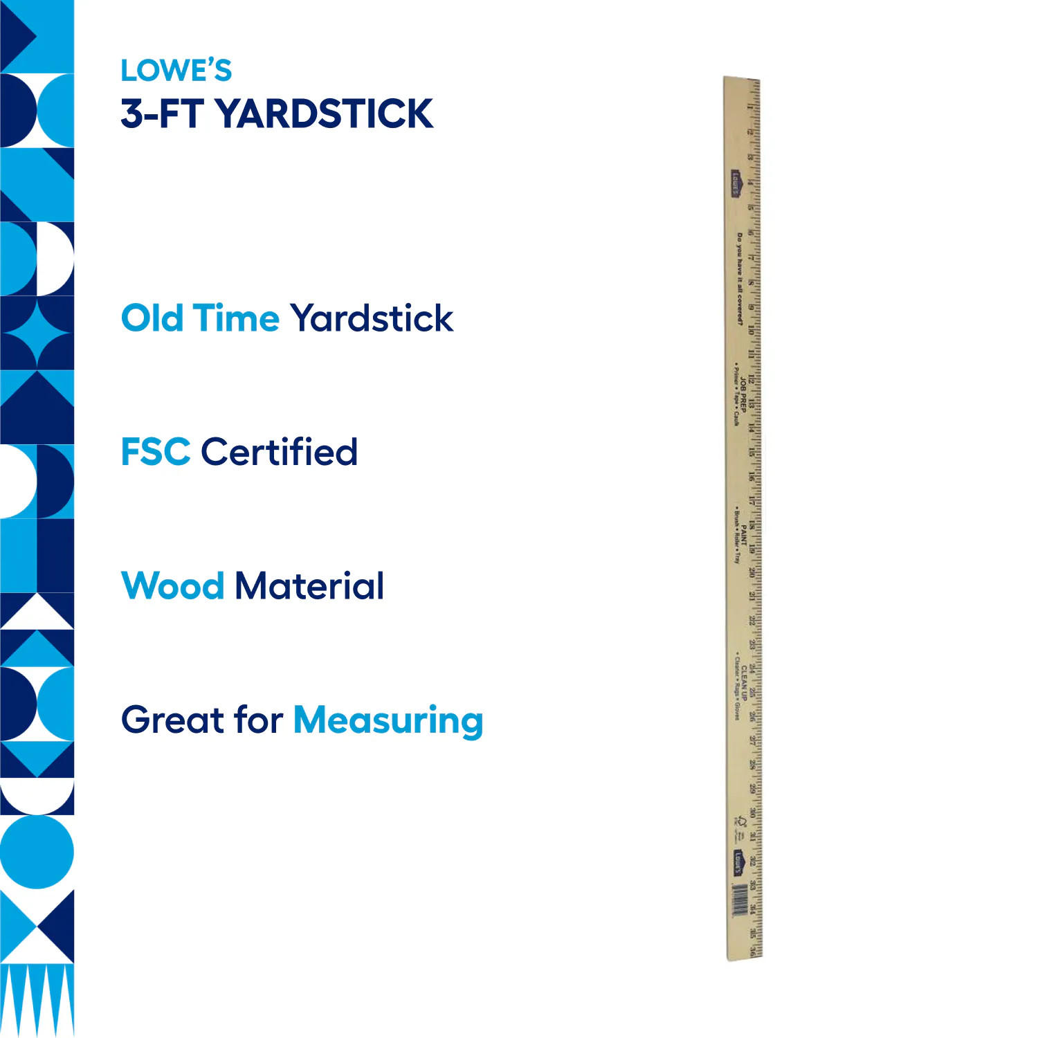 3 ft Wood Yardstick Measuring Stick