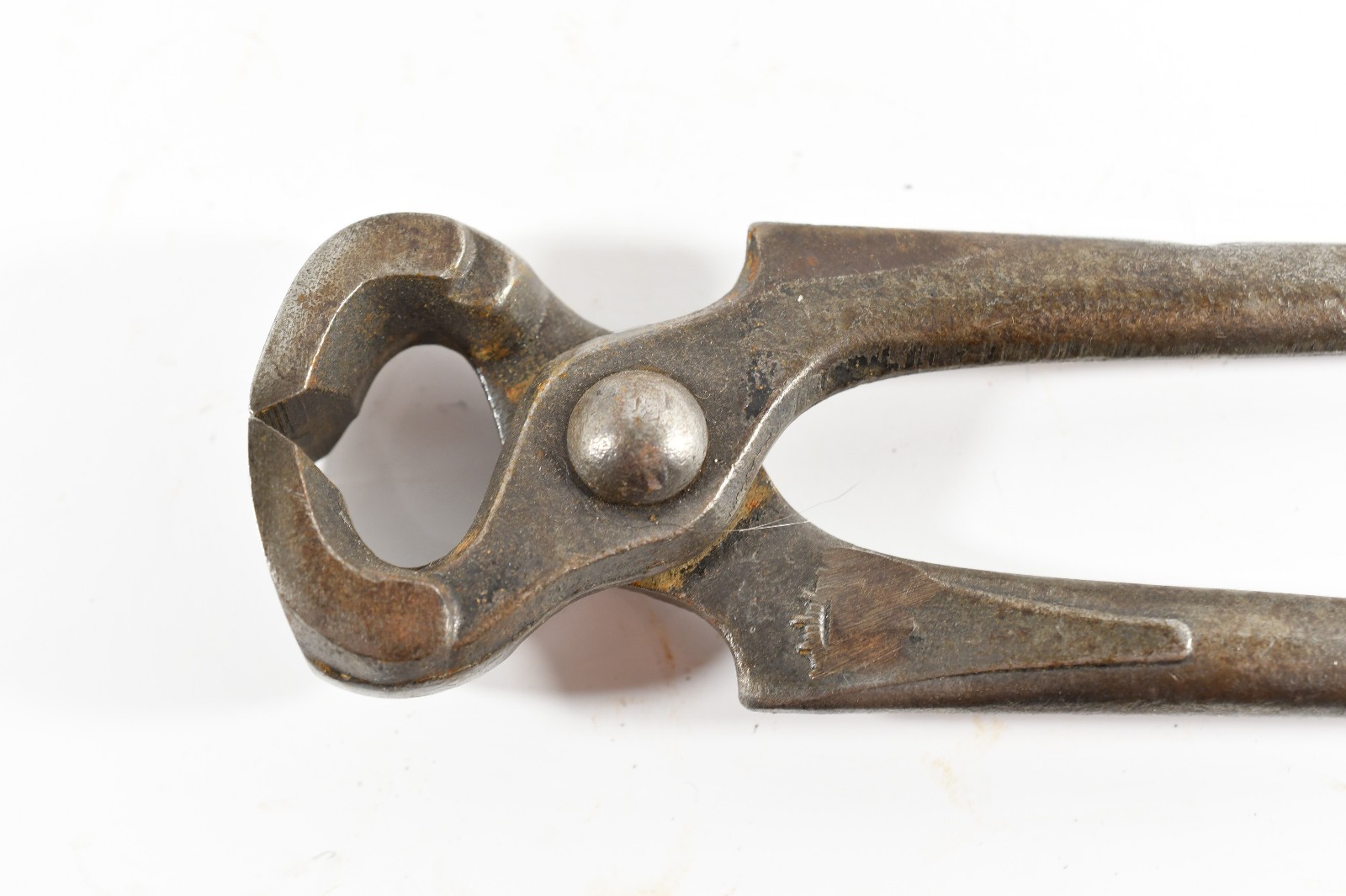 Vintage 8” Blacksmith Farrier Hoof Nippers Nail puller / ball end N381