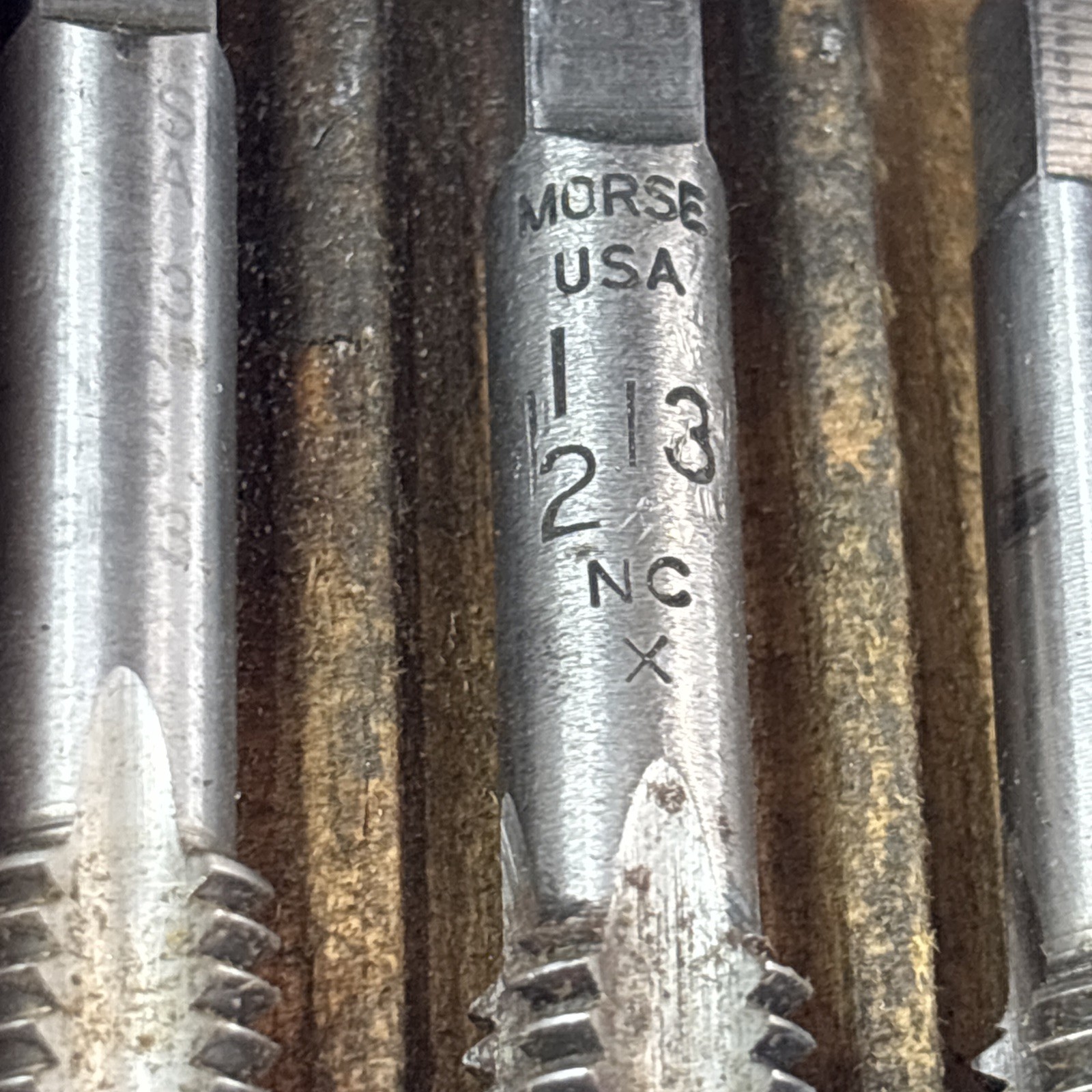 Vintage Morse Hand Tap Cutting Tool Lot Various Sizes