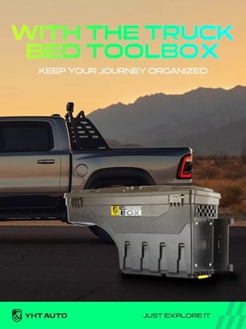 Truck Bed Storage Tool Box Lockable Compatible with 1987-2011 Passenger Side