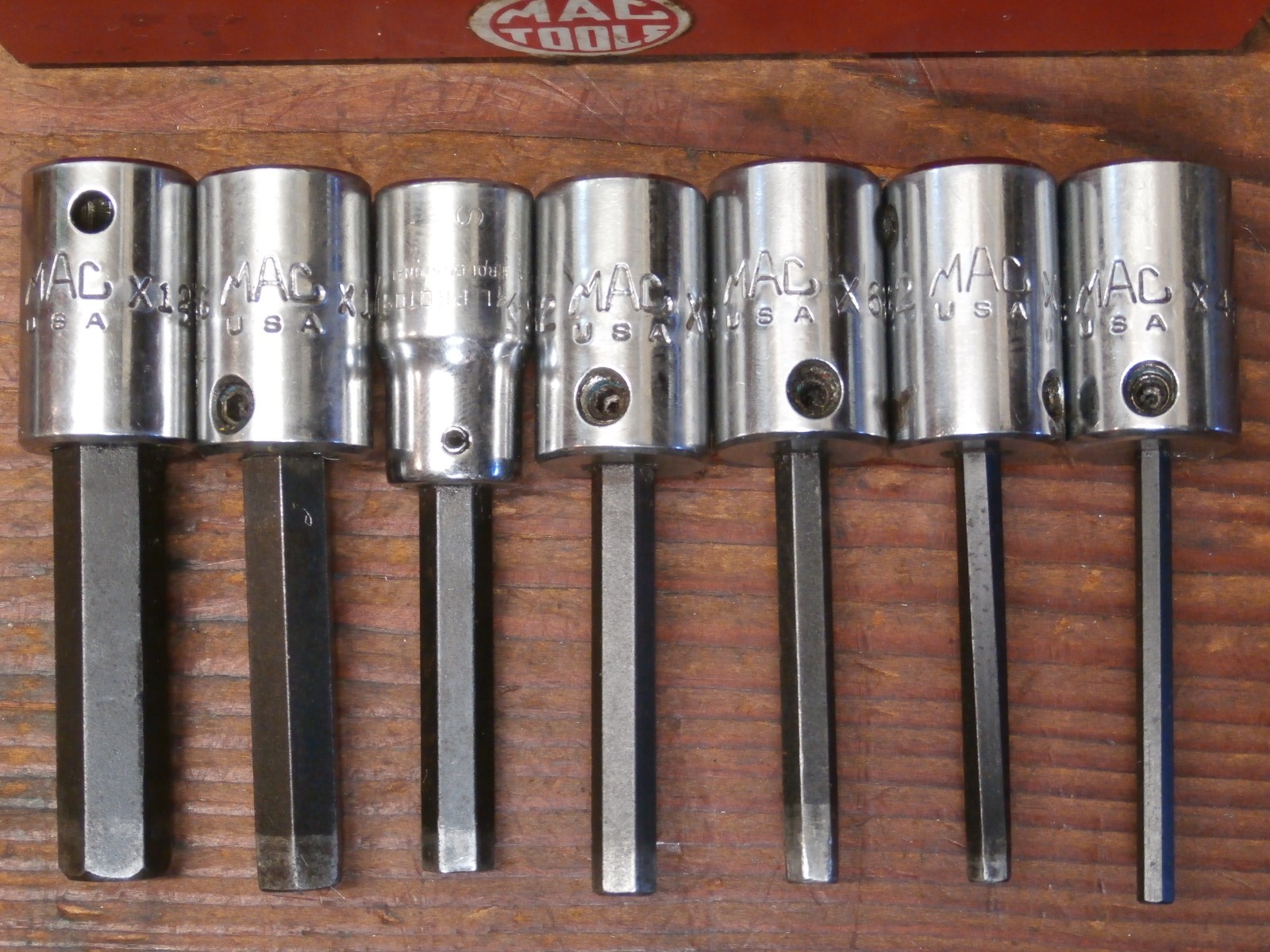 Vintage MAC TOOLS Metric & SAE 3/8″ Pair 7 Pc. Hex Bit Socket Sets