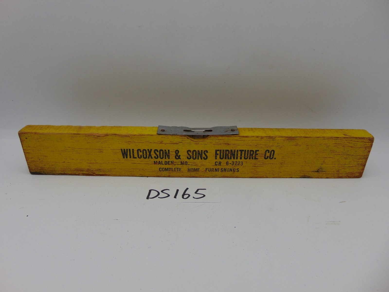 Vintage Advertising Wood Ruler & Level 12″ Wilcoxson & Sons Furniture Malden Mo.