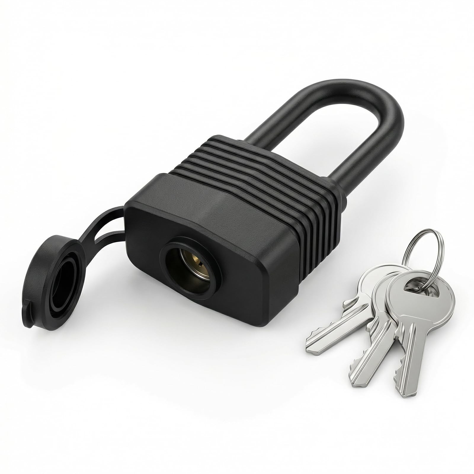6 Pack Waterproof Padlocks Keyed Alike Heavy Duty Long Shackle Padlock Set wi…
