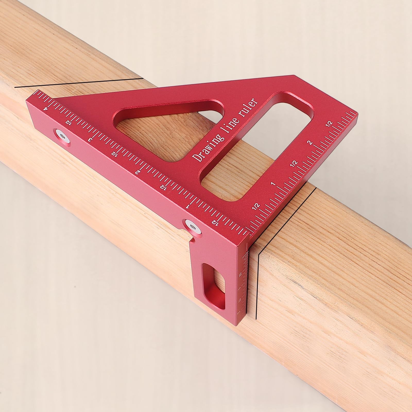 Imperial 3D Multi-Angle Measuring Ruler,45/90 Degree Aluminum Alloy Woodworki…