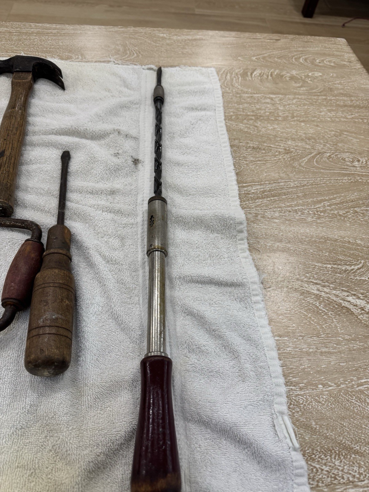 Lot Antique Tool Hand Drill EggBeater Brace Square Chuck Thumb Screwdriver