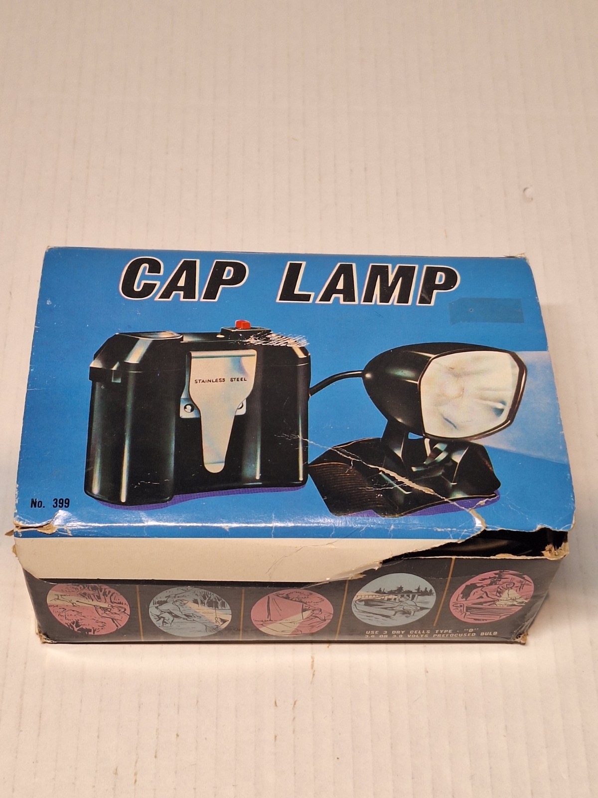 Vintage Red Spot Cap Lamp No.399 Made in Hong Kong with Original Box
