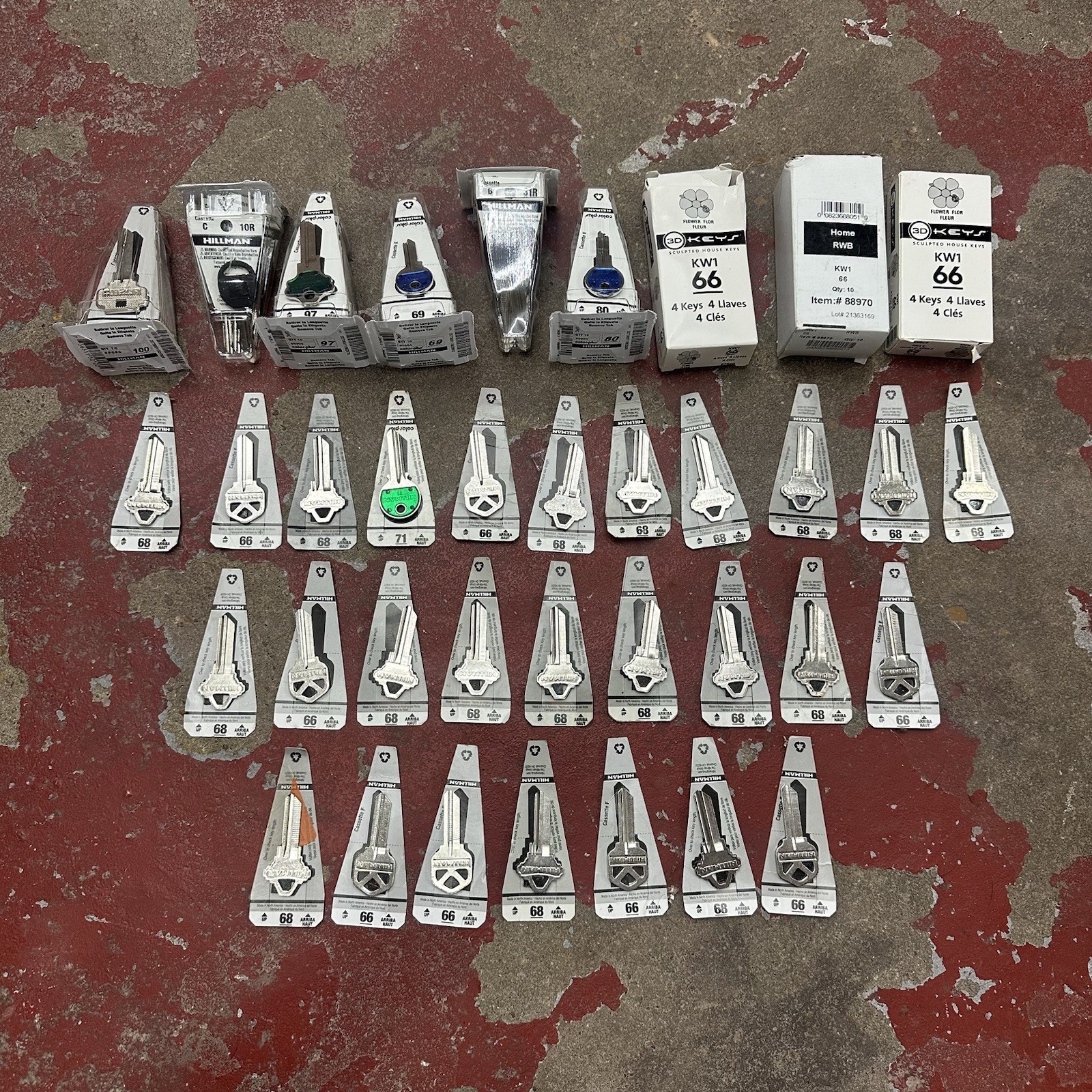 Lot of over 100 Key Blanks — LOCKSMITH SPECIAL BUNDLE — Hillman & 3D Keys