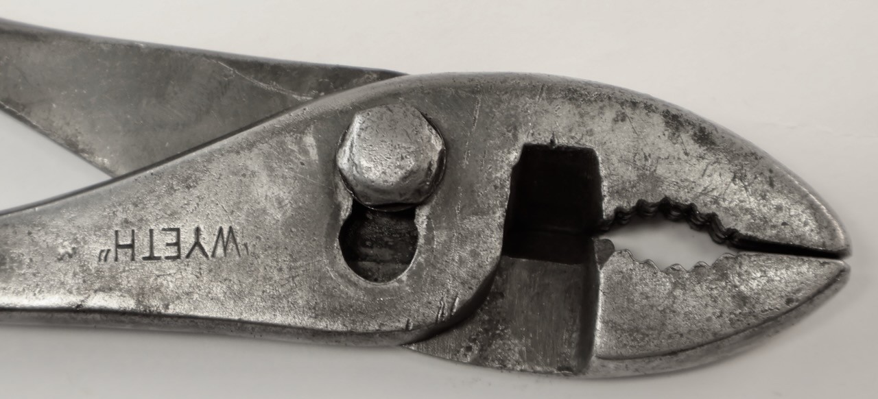 6.5″ Wyeth Slip Joint Pliers w Fancy Handles / Vintage Hand Tool / Mt Top Tools
