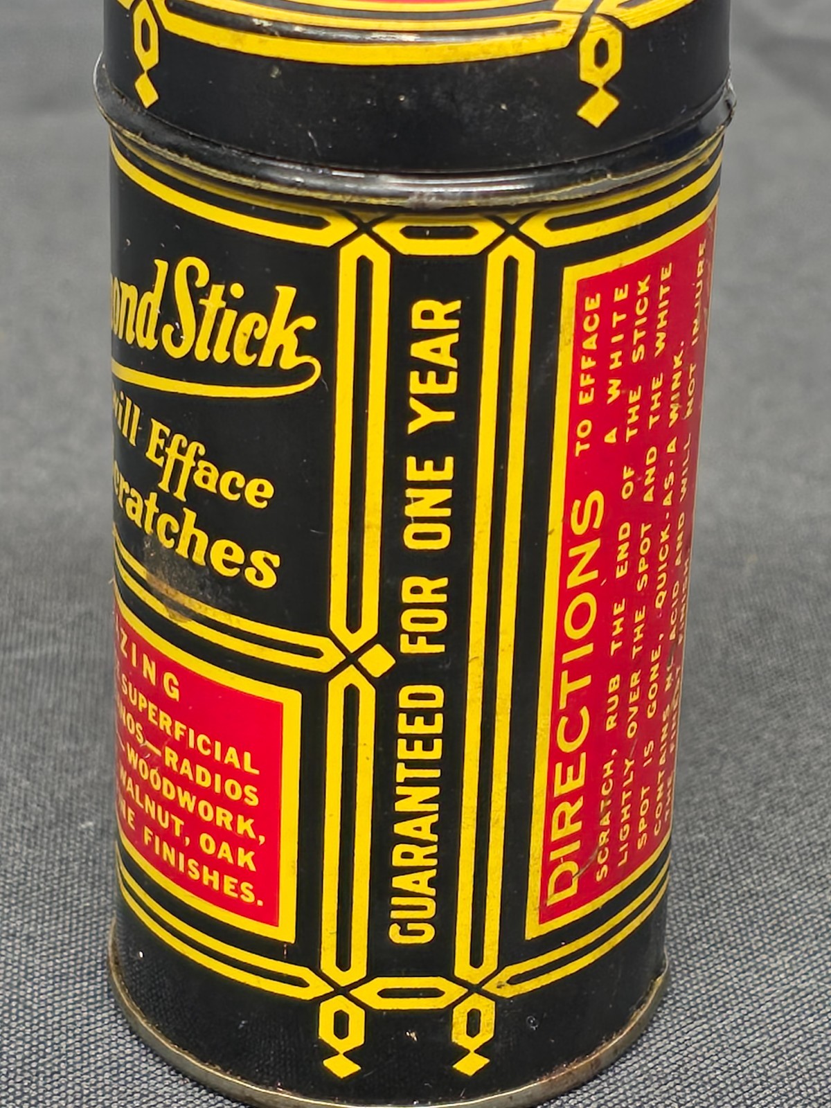 Vintage Zenith Tibet Almond Stick Scratch Remover Advertising Tin With Original
