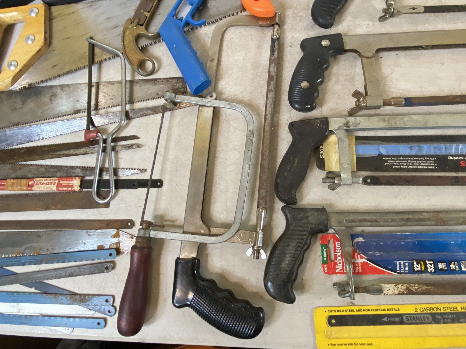 HUGE Vintage coping hack wood drywall hand Saw blades Mixed Lot Tools 1E10