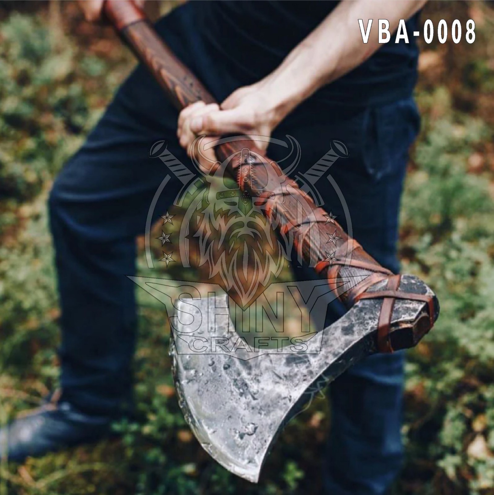 Two Handed Berserker Axe,Hand Forged Steel, Norse Battle Axe,Scandinavian VBA-08