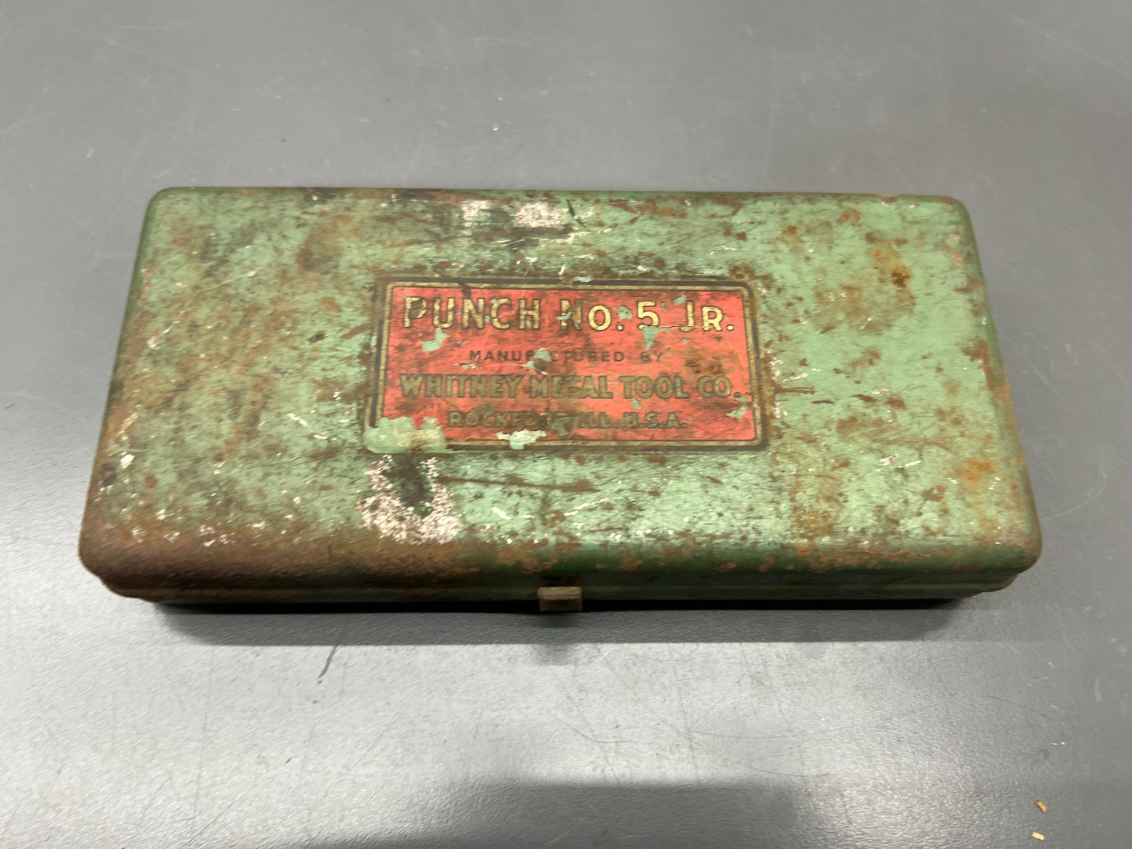 (F) VINTAGE WHITNEY METAL TOOL No. 5 JR COMPLETE HAND PUNCH SET SHEET METAL USA