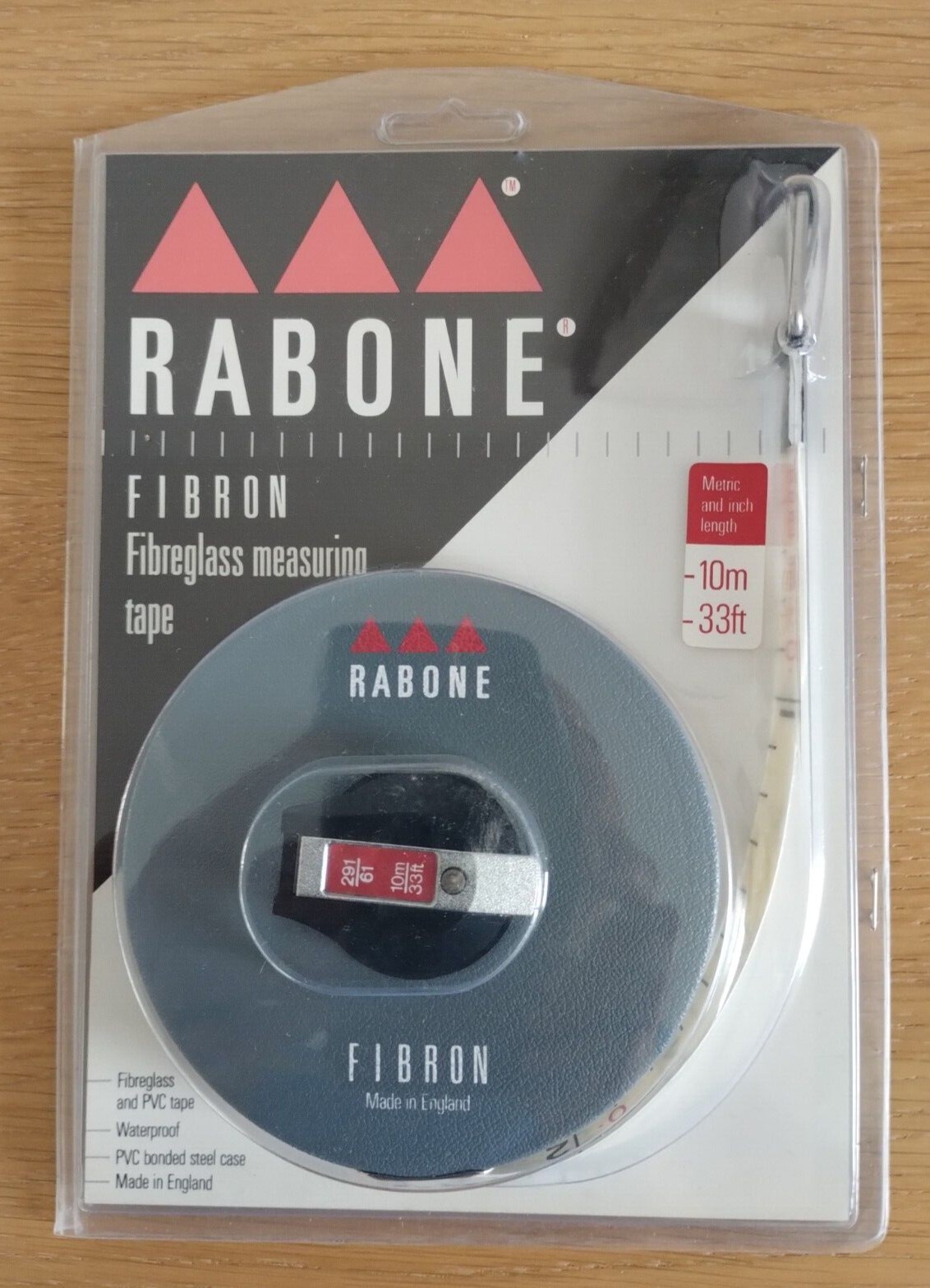 RABONE Fibron 10M/33ft Fibreglass Measuring Tape. A RARE UNUSED VINTAGE ITEM.