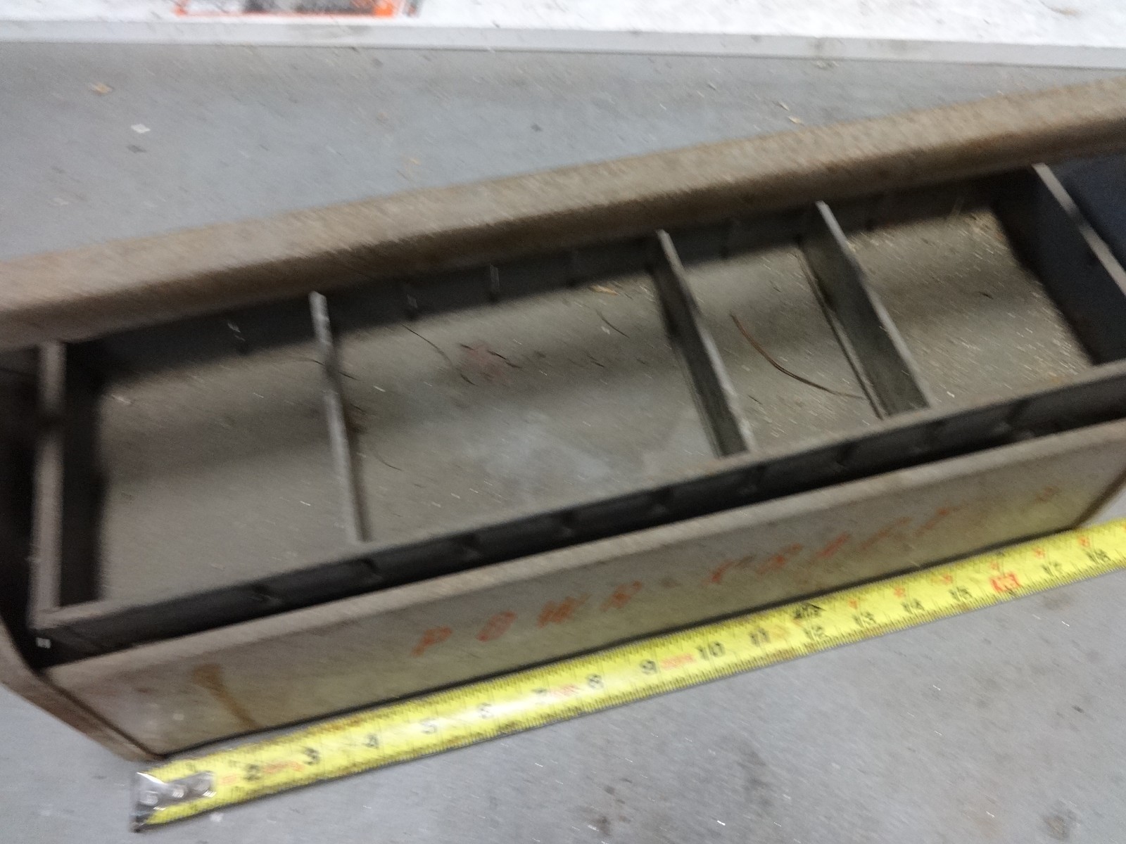 Montgomery Ward Powr Kraft Steel Tool Box with Swing Away top Compartments