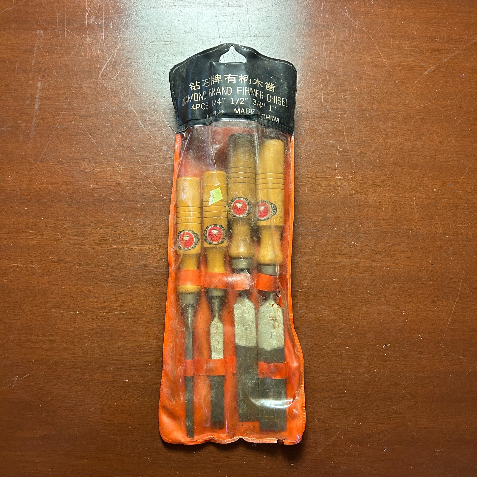 Diamond Brand 4-Piece Firmer Chisel Set 1/4″ 1/2″ 3/4″ 1″ New Old Stock Scarce!