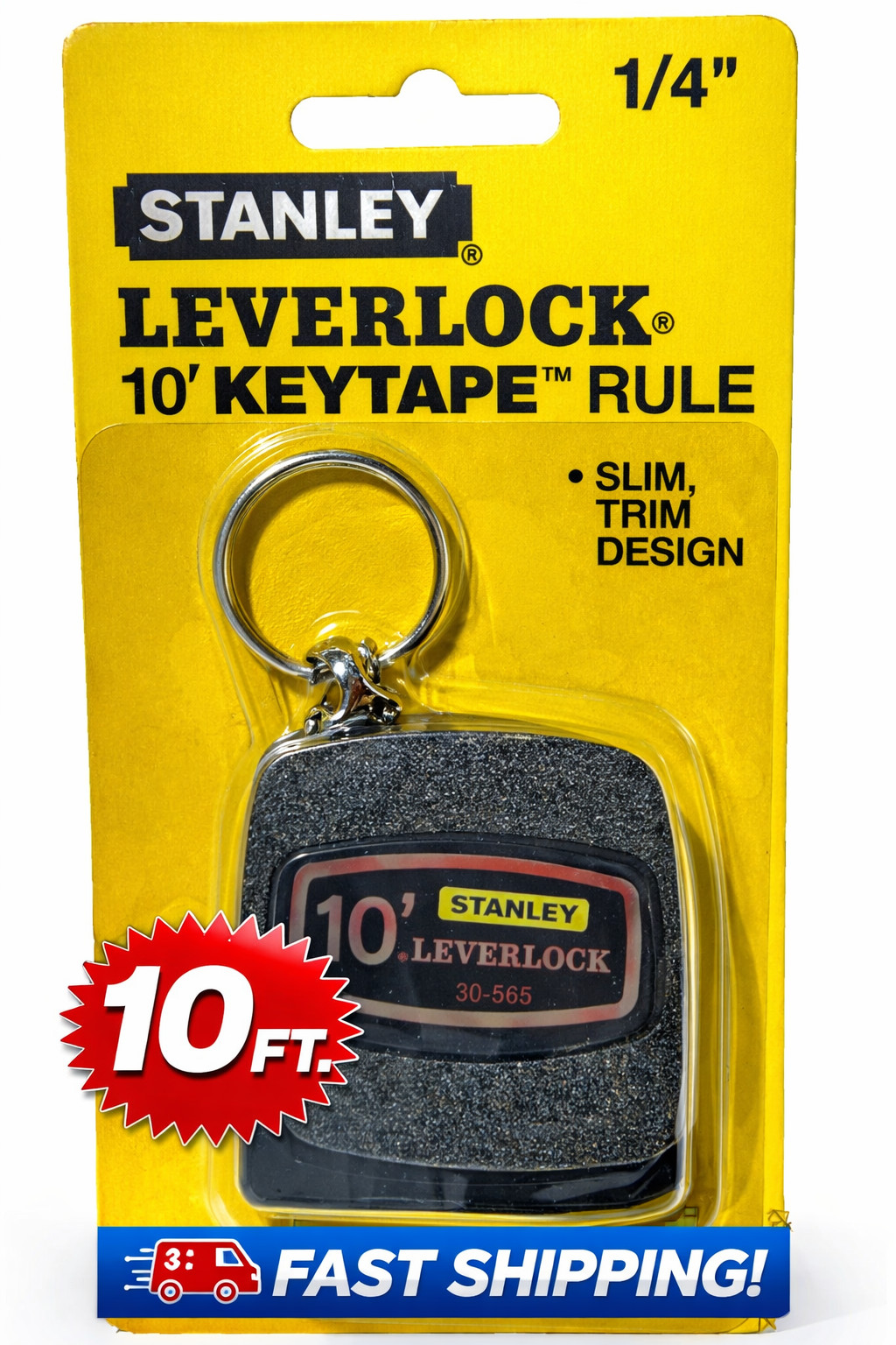 Vintage NOS Stanley Leverlock 30-565 Keytape Rule 1/4in x 10ft Made in USA 1988