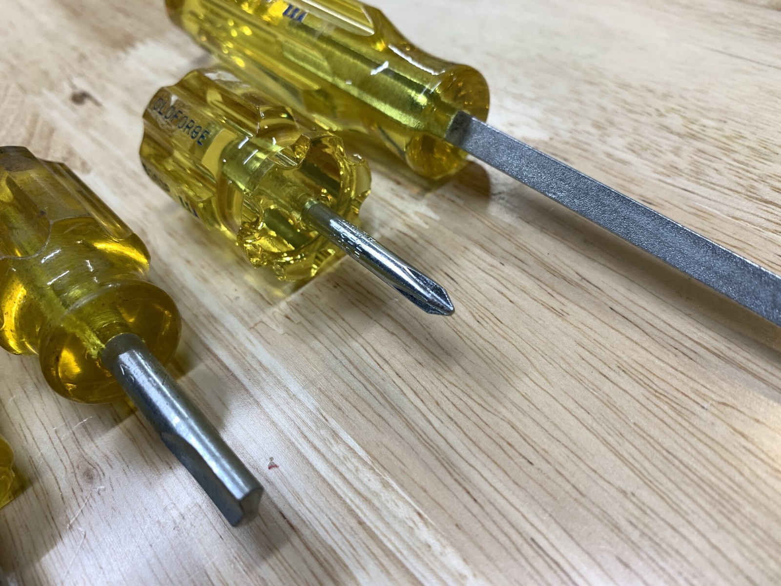 Lot of 15 Old Forge Screwdrivers Vintage USA Oldforge Red Yellow Flat Clutch Hd