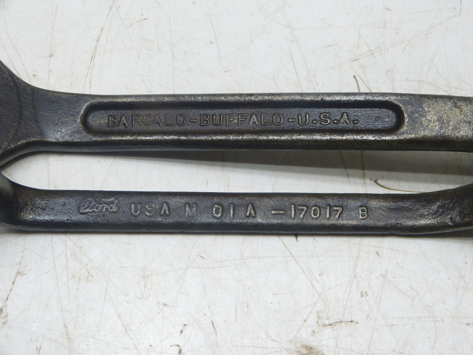 2 Vintage Auto Wrenches Script Ford M-01A-17017B & Barcalo-Buffalo INV170393