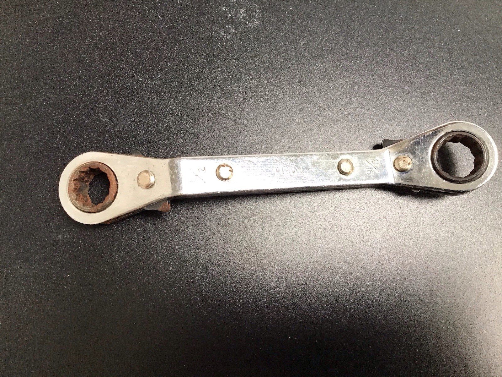 Vintage T R W 1/2” – 9/16” Ratchet Wrench