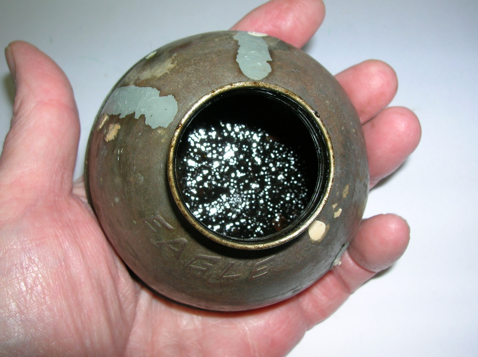 Metal Thumb Press Oiler Oil Can EAGLE 8oz 4.75″ Tall x 3.5″ Base USA Vintage
