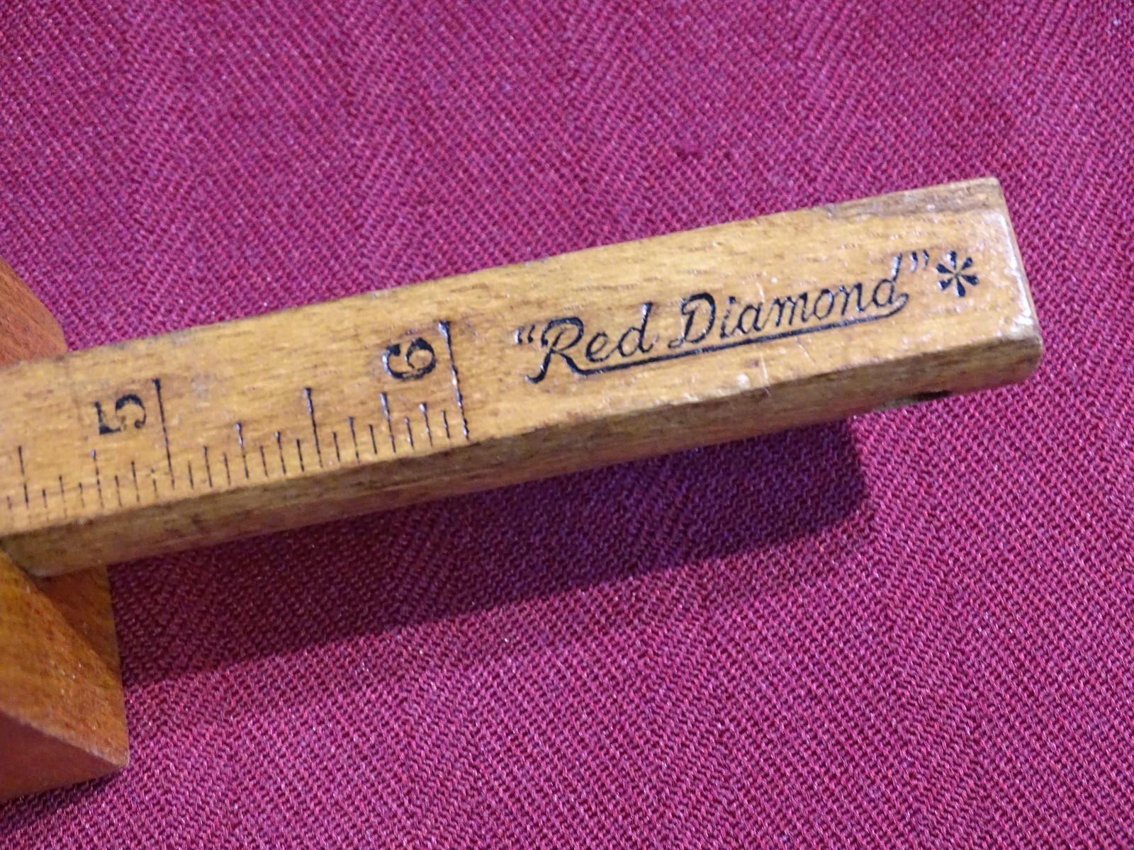 Vintage Red Diamond Group Woodworking Tools, Square, Fold Rule, Chisel, Gauge