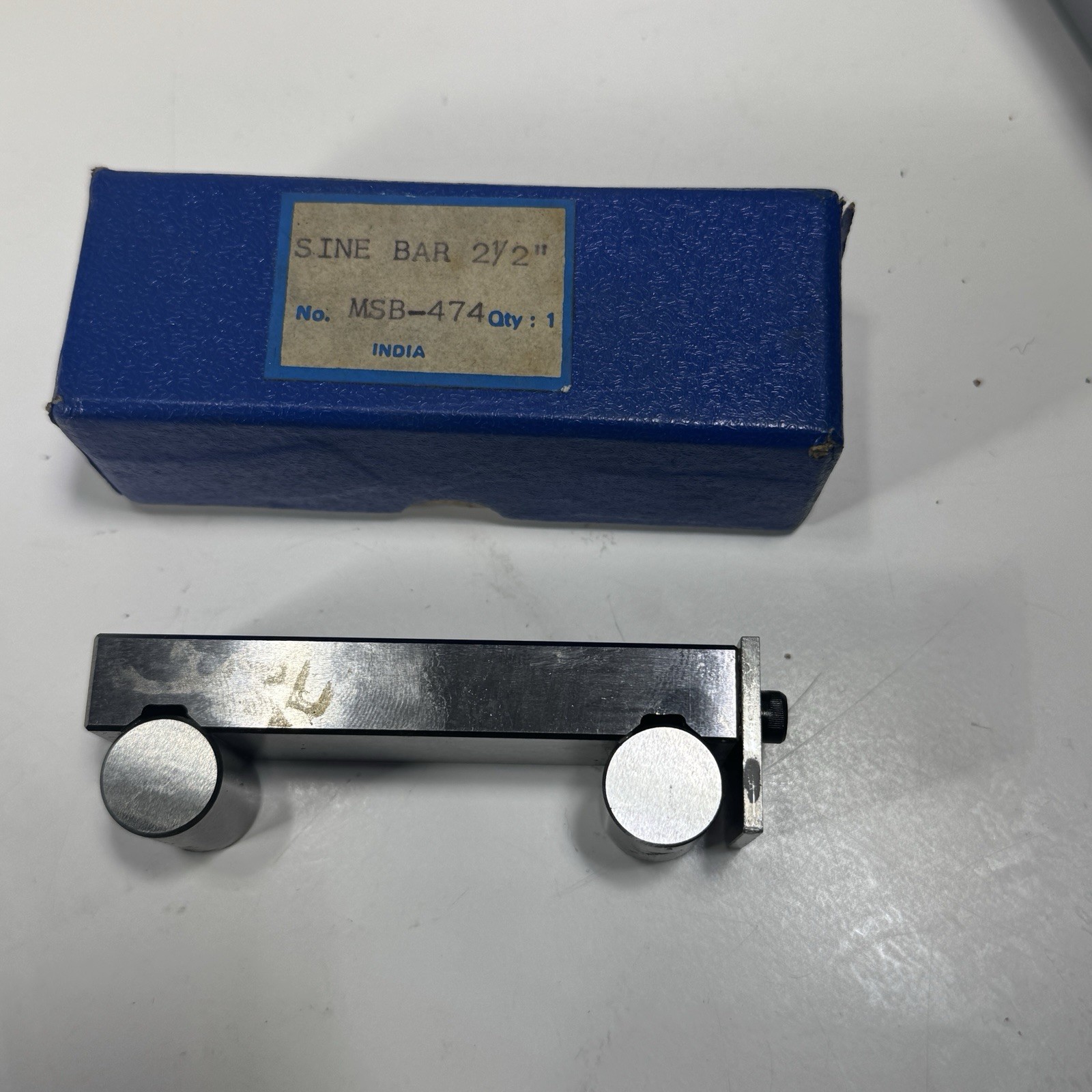Micro 2 1/2 Inch Sine Bar one inch wide MSB-474 Machinist Tool Gage