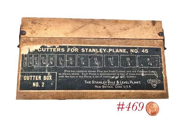 sweetheart era STANLEY 45 PLANE IRON Cutters Box #2 good label