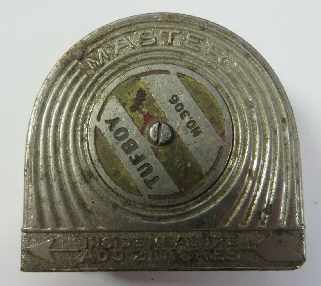 Vintage Tape Measure Retractable MASTER TUFBOY 6′ Feet No. 306 Metal Master Rule