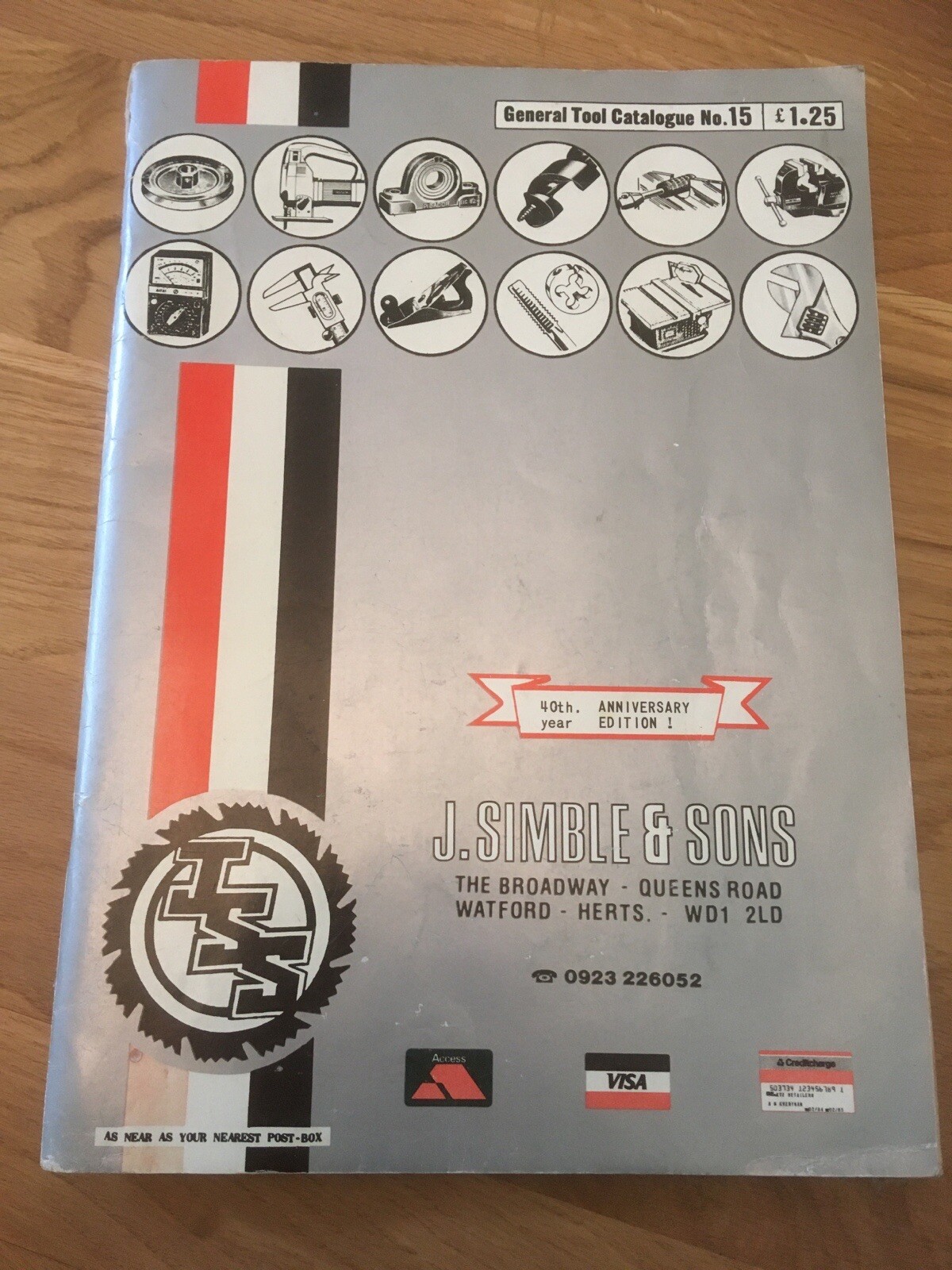 Vintage ‘General Tool Catalogue’ No 15 from J Simble & Sons with 1988 price list