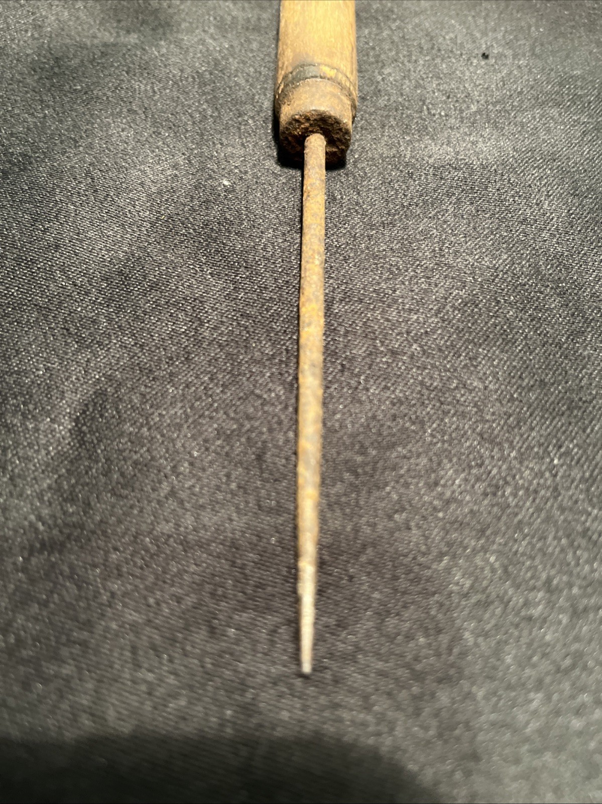 Vintage 1920s Wooden Handle Steel Ice Pick or Leather Punch 8 Inches Decor