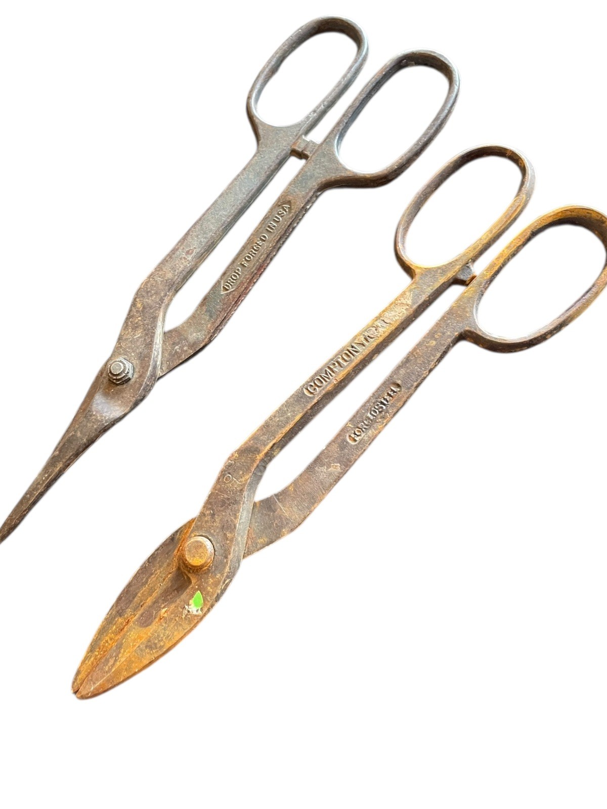 Vintage Drop Forged Metal Shears Lot – Midwest & Compton 110 USA Tools Rusty