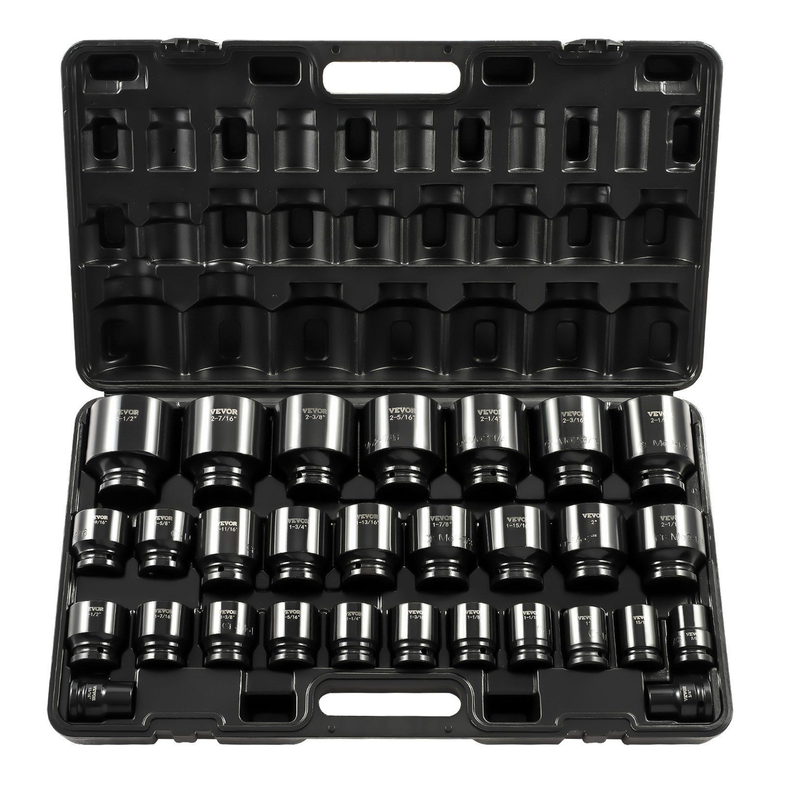 29 pcs 3/4in 6-point drive impact socket set sae sizes with storage cage