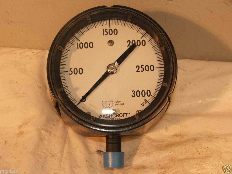 ASHCRAFT DURAGAUGE SOLID FRONT 3000 PSI MODEL 8451