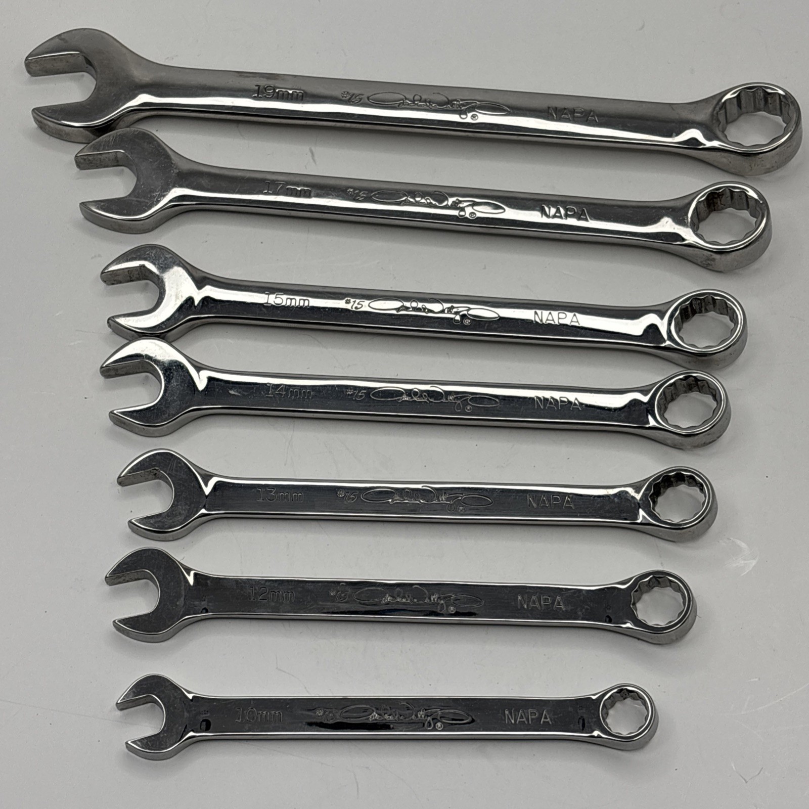 Napa Nascar #15 Michael Waltrip 7pc Polished Metric Wrench Set Pr61094 USA
