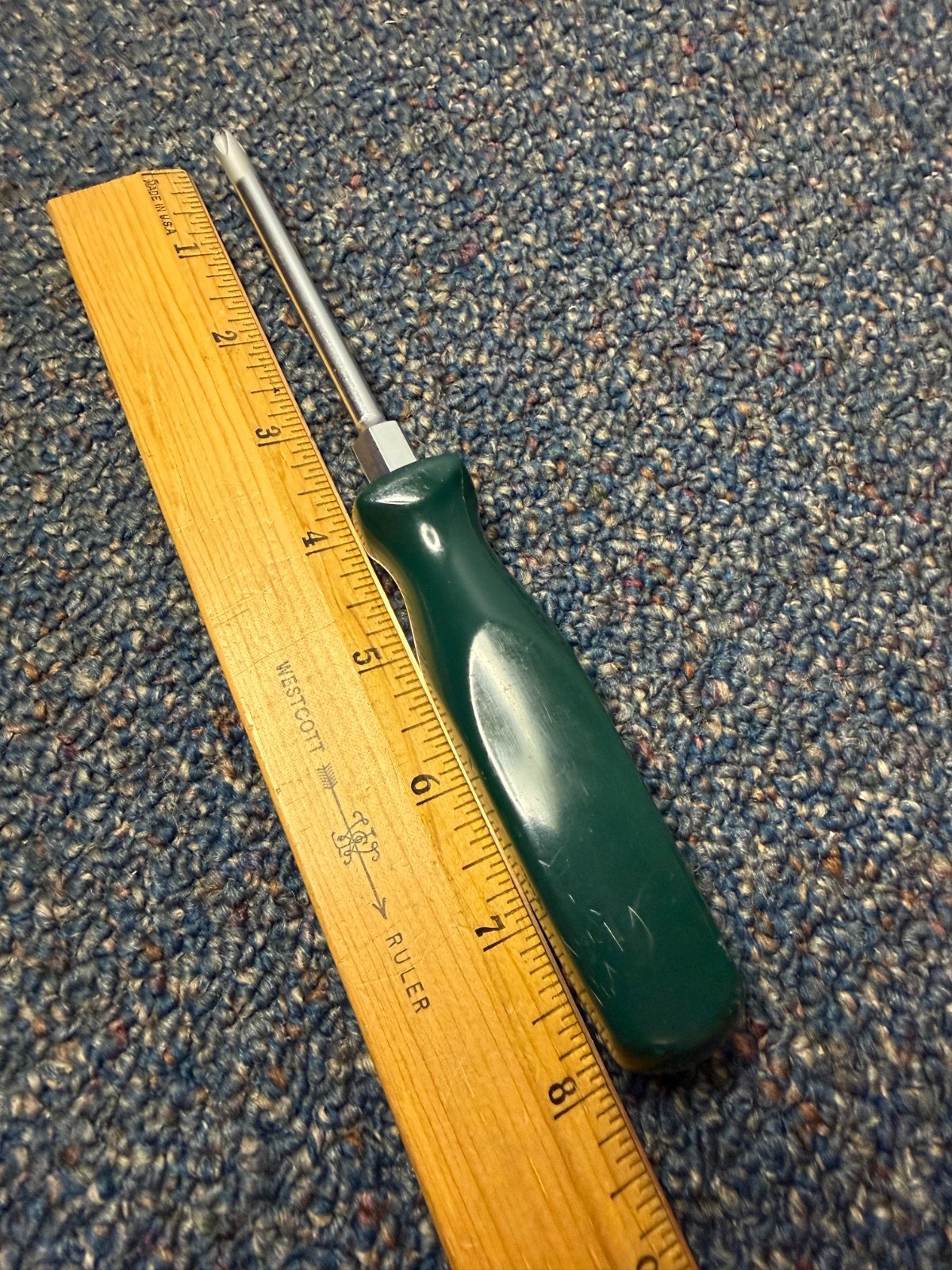 Vtg SK SureGrip screwdrivers, lot of 3, green handles, France, vg condition