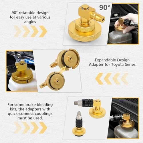 10 Pcs Car Brake Bleeder Adapter Set for F118/F109 Master Cylinder Adapter with