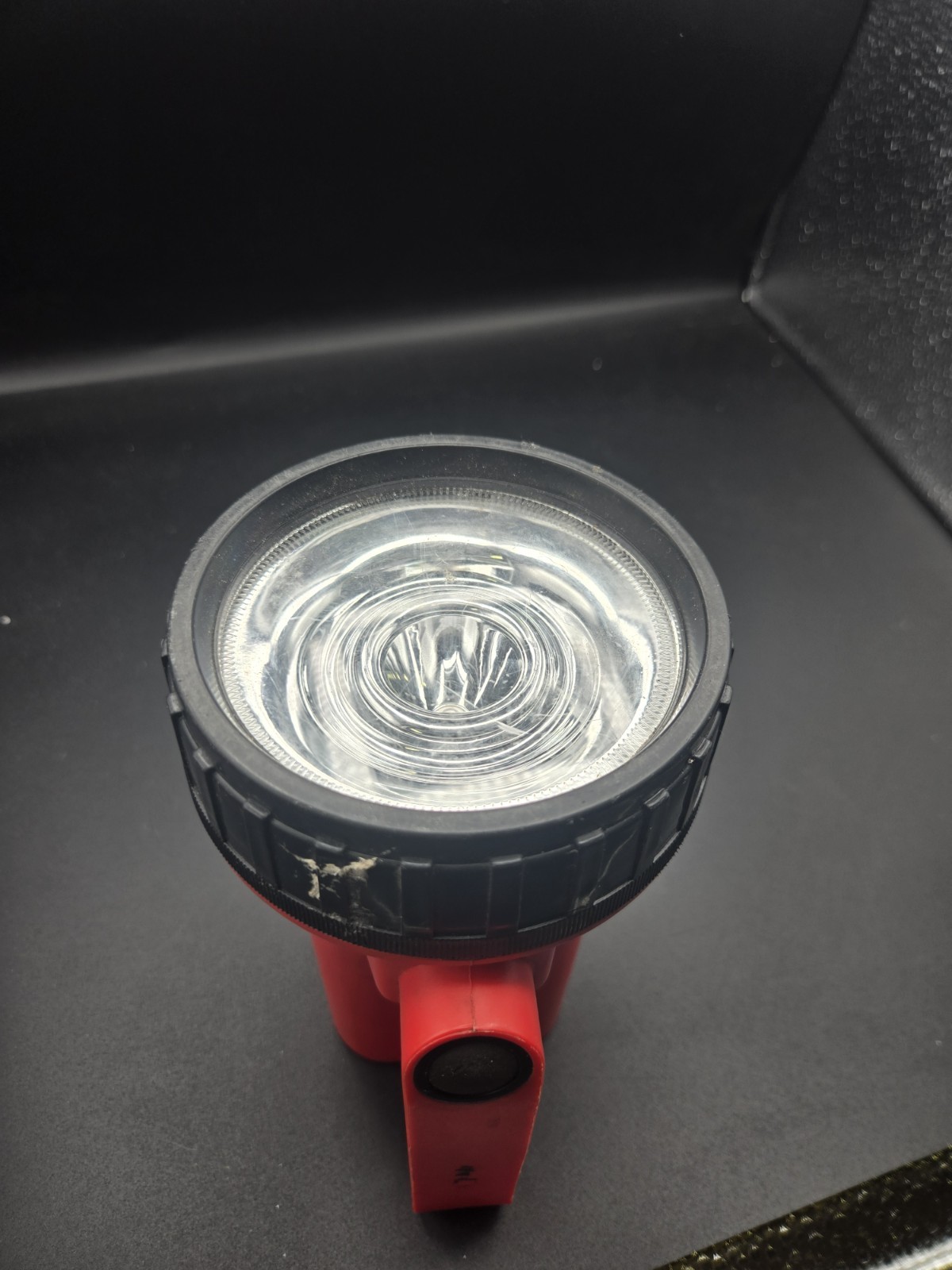 Vintage Red Handheld Flashlight Lantern Battery Powered Camping Emergency Light