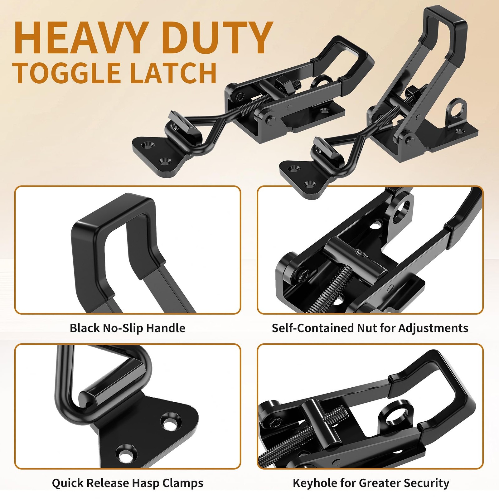8Pack Heavy Duty Toggle Clamp Latch,4003 Style 1320lbs Capacity Pull Clamp Bl…