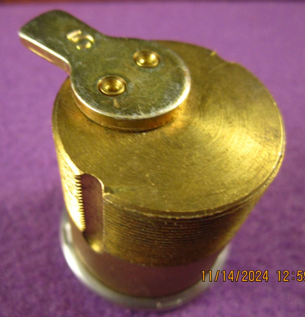 FALCON MORTICE LOCK CYLINDER NO KEY. BRASS BODY SILVER FACE