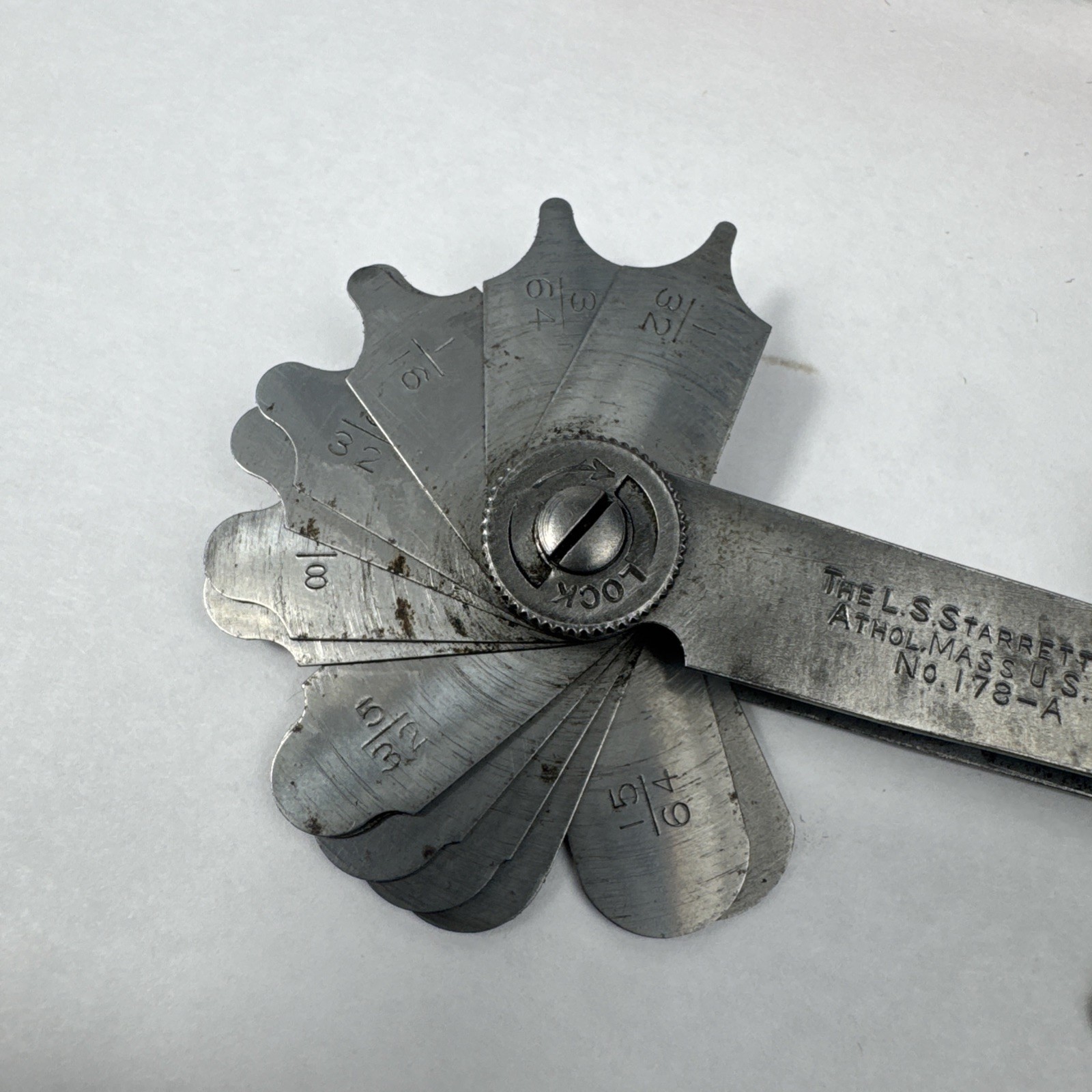 L.S. Starrett No. 178-A Fillet Radius Gauge Machinist Tool w/ Original Box