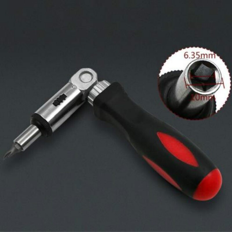 0-180 Degrees Rotatable Handle Hexagonal Screwdriver Magnetic Ratchet Household