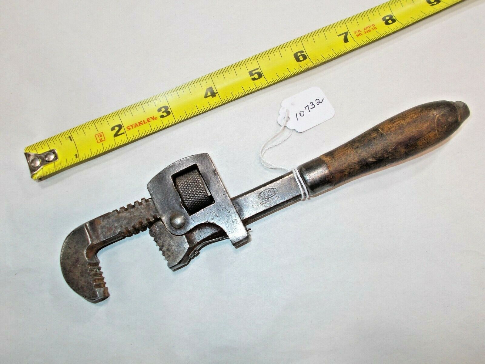 PEXTO (Peck, Stow & Wilcox) 8″ Pipe Wrench, Opens to 1-1/4″, Made in USA