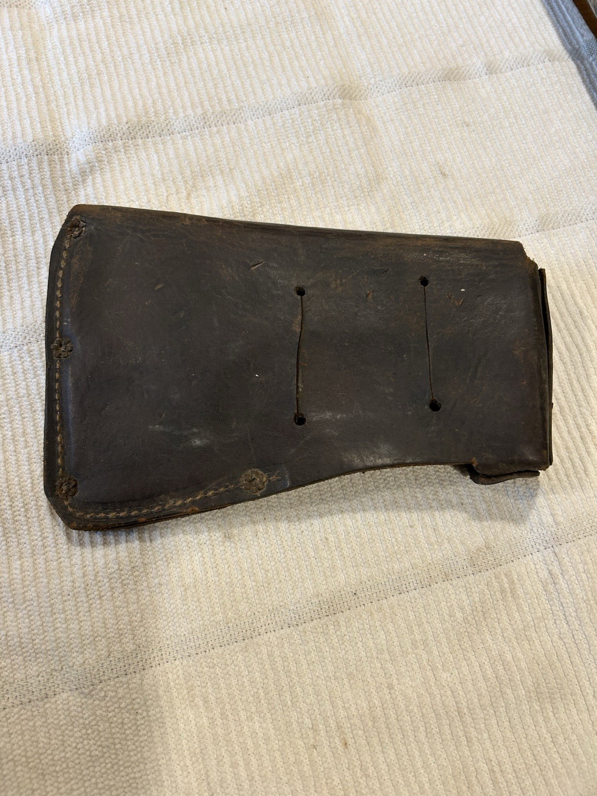 Vintage Leather Axe Sheath For Large Axe Head