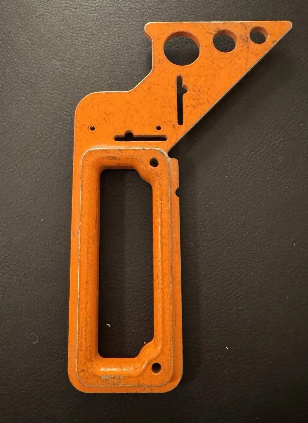 Vintage Temple TC Bench Dog Hold Down Woodworking Clamp Tool Orange