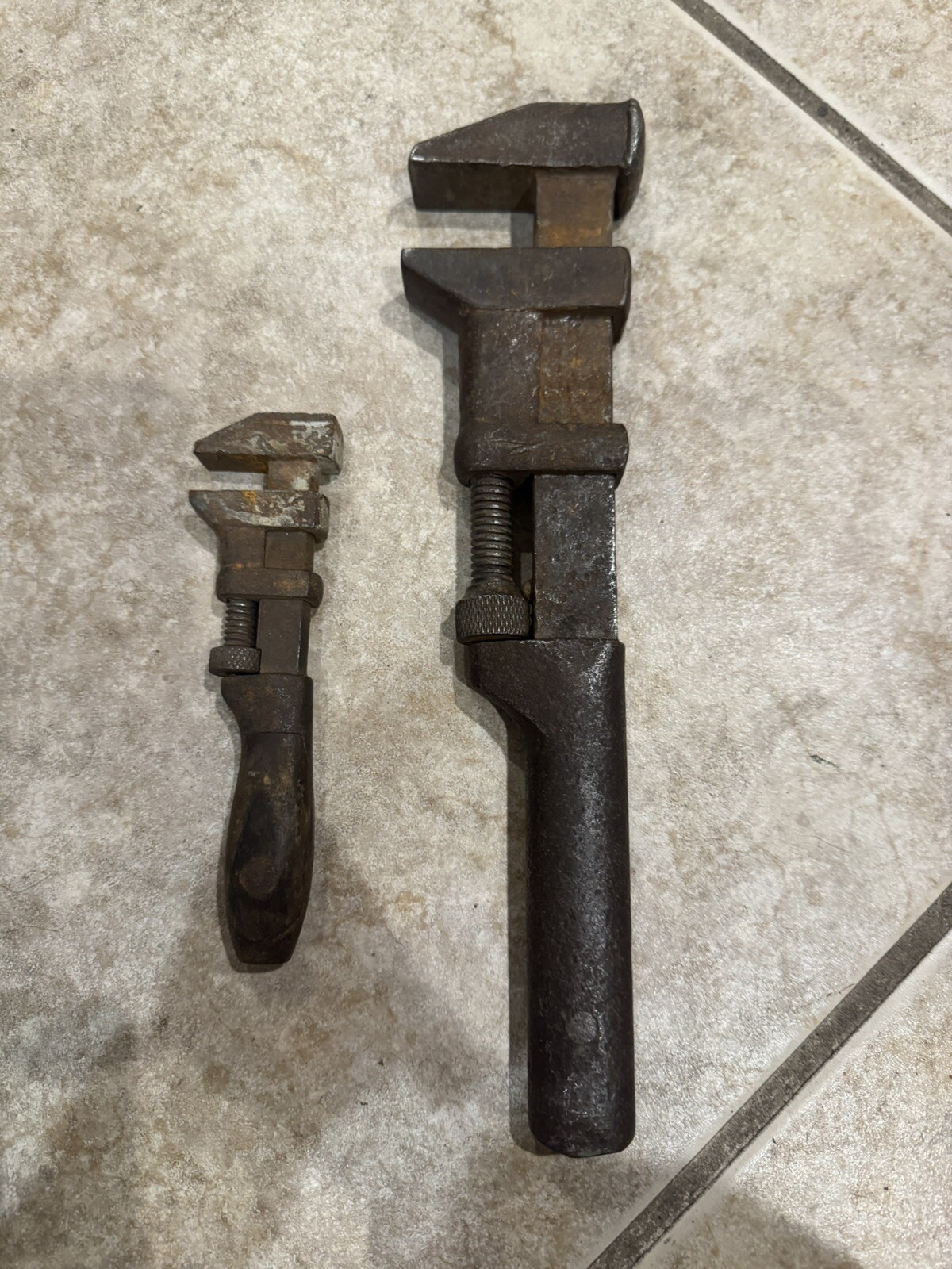 1800s RARE MODEL Coes Wrench Co Steel Handle 12”+ And 6 1/2 Adjustable Wrenches